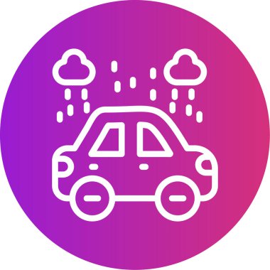 Yağmur püskürtücü Çizgisi Gradyan Çember Simgesi, Basit Tasarımlı Vektör Resimleri