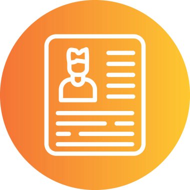 Kimlik Kaydı Satırı Gradyan Çemberi Simgesi, Basit Tasarımlı Vektör Resimleri