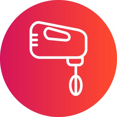 El Karıştırıcı Çizgisi Gradyan Çemberi Simgesi, Basit Tasarımlı Vektör İllüstrasyonu