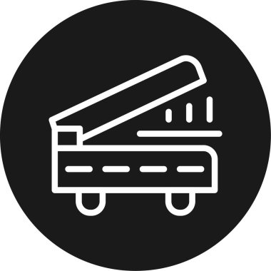 Ofis Tarayıcı Hattı Çemberi BG Simgesi, Basit Tasarımlı Vektör Resimleri