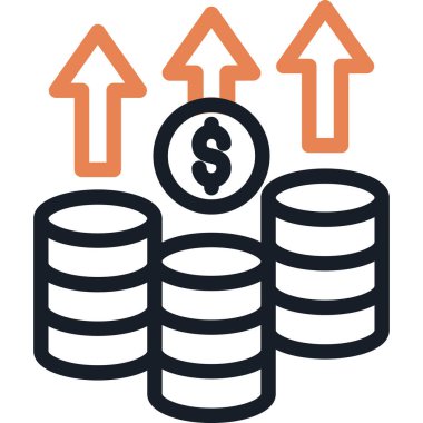 Artan Fiyatlar Çizgisi Simgesi, Basit Tasarımlı Vektör İllüzyonu