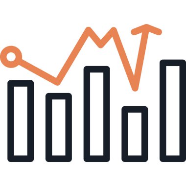Enflasyon Grafiği Simge Çizgisi, Basit Tasarımlı Vektör Resimleri