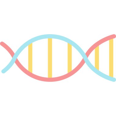 Genetik Evrim Düz Simgesi, Basit Tasarımlı Vektör İllüzyonu
