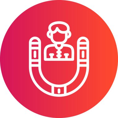 Kullanıcı Bağlantı Satırı Gradyan Çemberi Simgesi, Basit Tasarımlı Vektör Resimleri