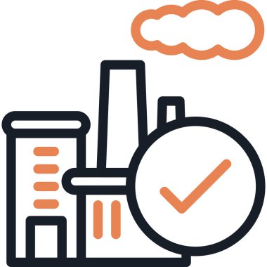 Fabrika Çizgisi Simgesi, Basit Tasarımlı Vektör Resimleri