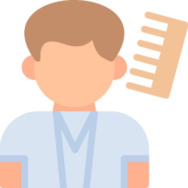 Kuaför Düz Simgesi, Basit Tasarımlı Vektör İllüzyonu