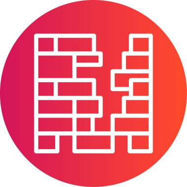 Duvar Çizgisi Gradyan Çemberi Simgesi, Basit Tasarımlı Vektör Resimleri