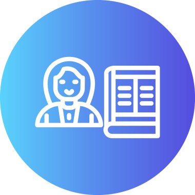 Öğretmenin Etki Çizgisi Gradyan Çemberi Simgesi, Basit Tasarımlı Vektör Resimleri