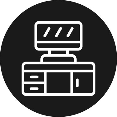 TV Zaman Çizgisi Çemberi BG Simgesi, Basit Tasarımlı Vektör Resimleri