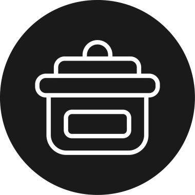 Crock Pot Line Circle BG Simgesi, Basit Tasarımlı Vektör Resimleri