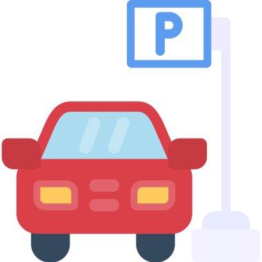 Park Lekesi Düz Simgesi, Basit Tasarımlı Vektör İllüstrasyonu