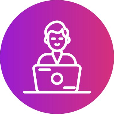 Danışman Satırı Gradyan Çemberi Simgesi, Basit Tasarımlı Vektör Resimleri