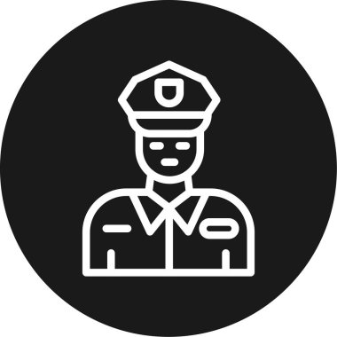 Güvenlik Gardiyan Hattı BG Simgesi Çemberi, Basit Tasarımlı Vektör Resimleri