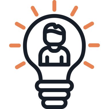 İç görü Toplama Çizgisi Simgesi, Basit Tasarımlı Vektör İllüzyonu