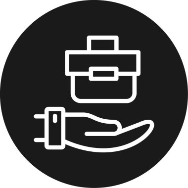 İş Teklif Satırı Çemberi BG Simgesi, Basit Tasarımlı Vektör Resimleri