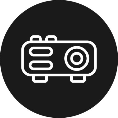 Projektör Çizgisi Çemberi BG Simgesi, Basit Tasarımlı Vektör Resimleri