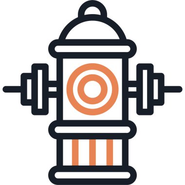 Yangın musluğu Satırı Simge Ögesi, Basit Tasarımlı Vektör İllüzyonu