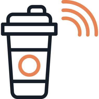 Kahve Dükkanı Şekeri Çevrimiçi Simgesi, Basit Tasarımlı Vektör İllüstrasyonu