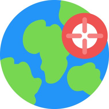 Harita Doğruluğu Düz Simgesi, Basit Tasarımlı Vektör İllüstrasyonu