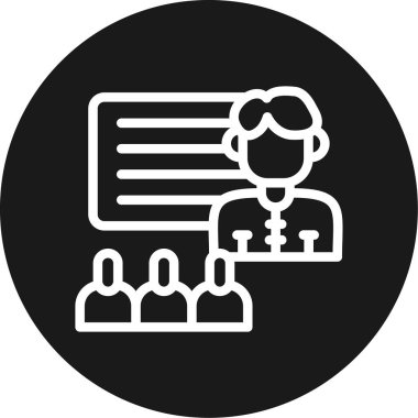 Sınıf Satırı Çemberi BG Simgesi, Basit Tasarımlı Vektör Resimleri