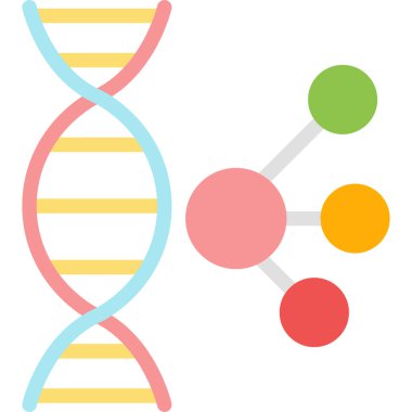 Genetik İlerleme Düz Simgesi, Basit Tasarımlı Vektör İllüzyonu