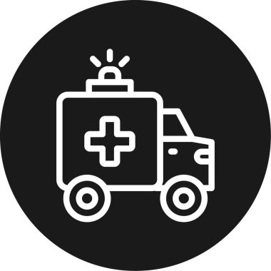 Ambulans Hattı Çemberi BG Simgesi, Basit Tasarımlı Vektör Resimleri