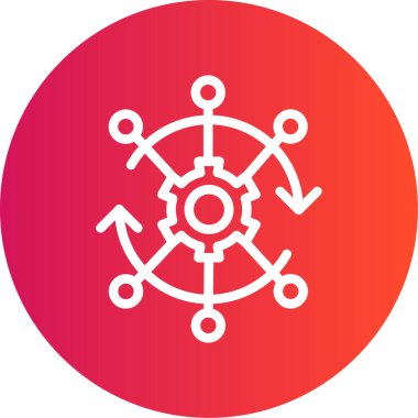 AI Çözümleri Satırı Gradyan Çemberi Simgesi, Basit Tasarımlı Vektör Resimleri