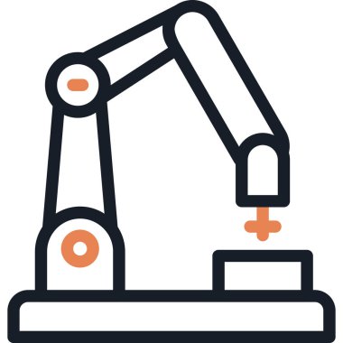 Üretim Teknolojisi Çizgisi Simge, Basit Tasarımlı Vektör Resimleri