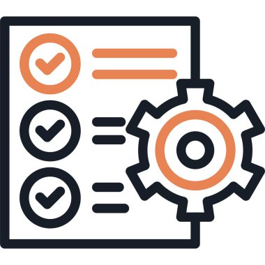 Yapım Planlama Çizgisi Simgesi, Basit Tasarımlı Vektör İllüzyonu