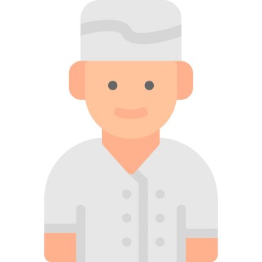 Otel Concierge Düz Simgesi, Basit Tasarımlı Vektör İllüstrasyonu