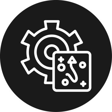 IT Strateji Çizgisi BG Simgesi Çemberi, Basit Tasarımlı Vektör Resimleri