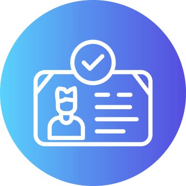 Kimlik Doğrulama Satırı Gradyan Çemberi Simgesi, Basit Tasarımlı Vektör Resimleri