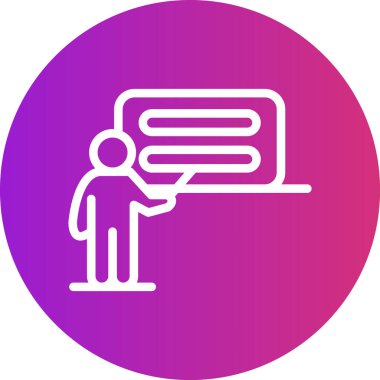 Öğretmenin Rozet Çizgisi Gradyan Çemberi Simgesi, Basit Tasarımlı Vektör Resimleri