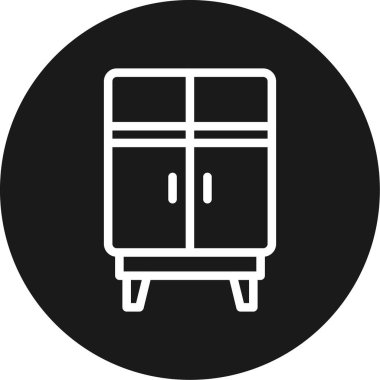 Gardırop Çizgisi Çemberi BG Simgesi, Basit Tasarımlı Vektör Resimleri