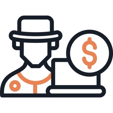 Yolsuzluk Hüküm Hüküm Çizgisi Simgesi, Basit Tasarımlı Vektör İllüstrasyonu