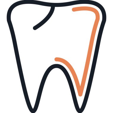 Diş Perisi Çizgisi Simgesi, Basit Tasarımlı Vektör İllüzyonu