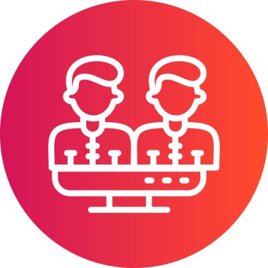 Uzak Takım İnşa Çizgisi Gradyan Çemberi Simgesi, Basit Tasarımlı Vektör Resimleri