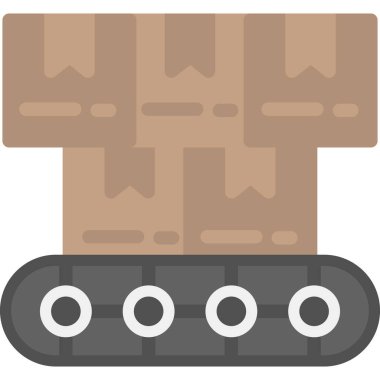 Endüstriyel Ürün Düz Simgesi, Basit Tasarımlı Vektör İllüzyonu