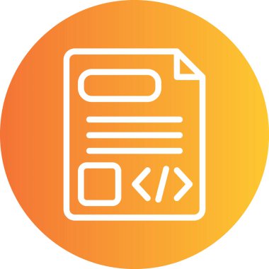 Kod Belgelendirme Çizgisi Gradyan Çemberi Simgesi, Basit Tasarımlı Vektör Resimleri