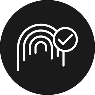 Biyometrik Çizgi Çemberi BG Simgesi, Basit Tasarımlı Vektör Resimleri