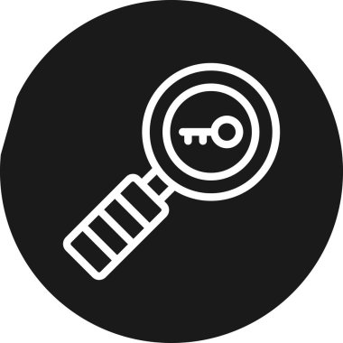 Anahtar Kelime Araştırma Satırı Çemberi BG Simgesi, Basit Tasarımlı Vektör Resimleri