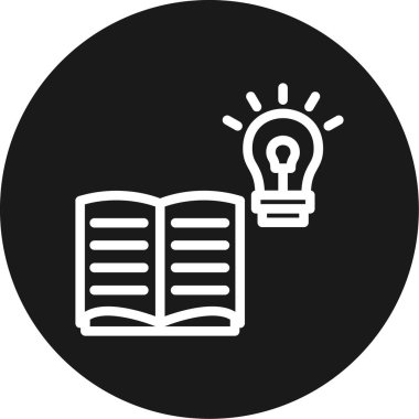 Öğretmenin İlham Satırı Çemberi BG Simgesi, Basit Tasarımlı Vektör İllüstrasyonu