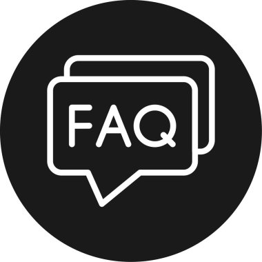 Bilgi SSS Satırı Çemberi BG Simgesi, Basit Tasarımlı Vektör Resimleri