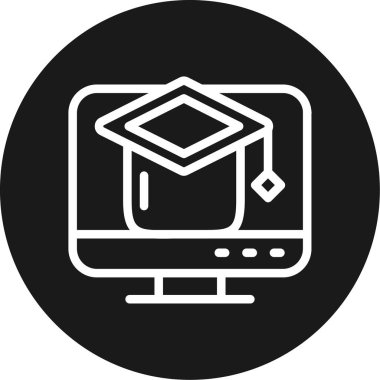 Eğitim Uygulaması Satırı Çemberi BG Simgesi, Basit Tasarımlı Vektör Resimleri