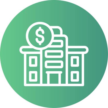 Kurumsal Satır Gradyan Çemberi Simgesi, Basit Tasarımlı Vektör İllüstrasyonu