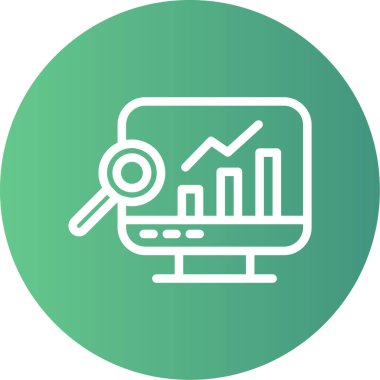 Veri Analizi Çizgisi Gradyan Çemberi Simgesi, Basit Tasarımlı Vektör Resimleri