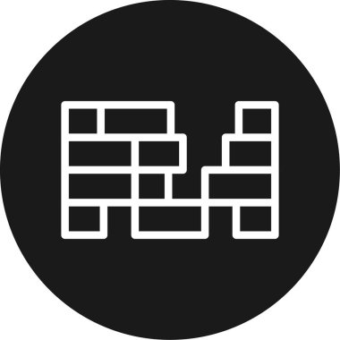 Brick Wall Line Circle BG Simgesi, Basit Tasarımlı Vektör Resimleri