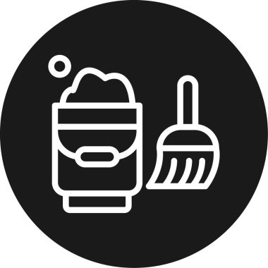 Temizlik Çizgisi Çemberi BG Simgesi, Basit Tasarımlı Vektör Resimleri