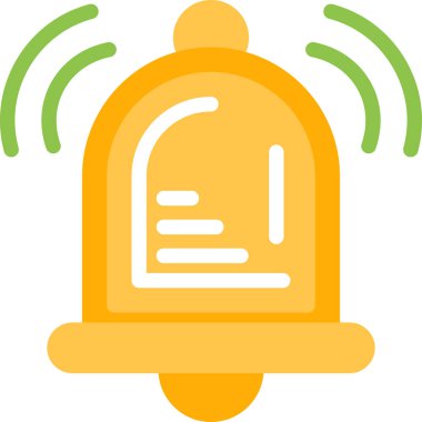 Bildirim Ses Düz Simgesi, Basit Tasarımlı Vektör İllüstrasyonu