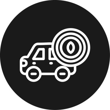 Seramik kaplama çizgisi olan araba BG Simgesi, Basit Tasarımlı Vektör Resimleri